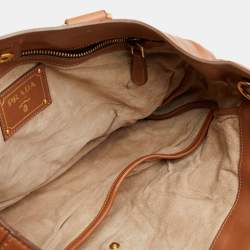 Pre Owned Prada Brown Vitello Daino Leather Tote