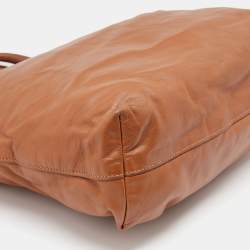 Pre Owned Prada Brown Vitello Daino Leather Tote