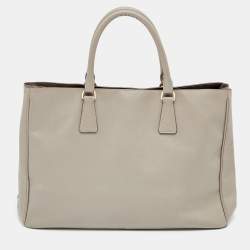 Pre Owned Prada Grey Saffiano Leather Large Galleria Tote