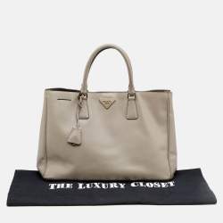 Pre Owned Prada Grey Saffiano Leather Large Galleria Tote