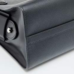 Pre Owned Prada Black Saffiano Leather Kristen Tote