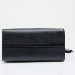 Pre Owned Prada Black Saffiano Leather Kristen Tote