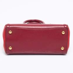 Pre Owned Prada Two Tone Red Saffiano Lux Leather Galleria Snap Tote