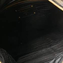 Pre Owned Prada Black/Olive Green Nylon and Velvet Velluto Jacquard Tote