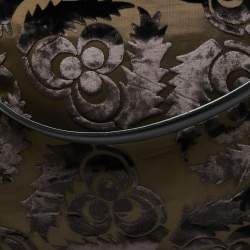 Pre Owned Prada Black/Olive Green Nylon and Velvet Velluto Jacquard Tote