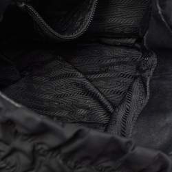 Pre Owned Prada Black Nylon and Leather Small Bow Hobo