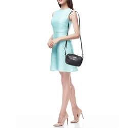 Pre Owned Prada Black Vitello Daino Leather Mini Camera Crossbody Bag