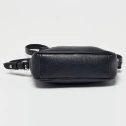 Pre Owned Prada Black Vitello Daino Leather Mini Camera Crossbody Bag