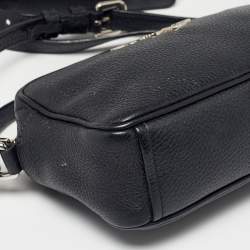 Pre Owned Prada Black Vitello Daino Leather Mini Camera Crossbody Bag