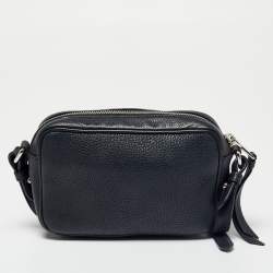 Pre Owned Prada Black Vitello Daino Leather Mini Camera Crossbody Bag
