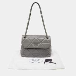 Prada Grey Nappa Leather Large Spectrum Shoulder Bag