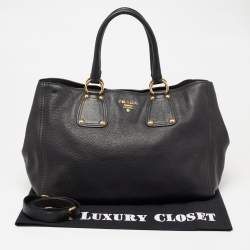 Pre Owned Prada Black Leather Tote