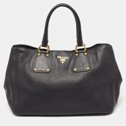 Pre Owned Prada Black Leather Tote