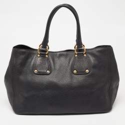Pre Owned Prada Black Leather Tote