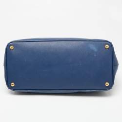 Pre Owned Prada Navy Blue Saffiano Lux Leather Large Gardener's Tote