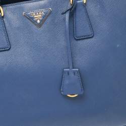 Pre Owned Prada Navy Blue Saffiano Lux Leather Large Gardener's Tote