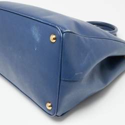 Pre Owned Prada Navy Blue Saffiano Lux Leather Large Gardener's Tote