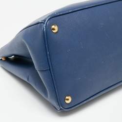 Pre Owned Prada Navy Blue Saffiano Lux Leather Large Gardener's Tote