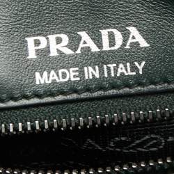 Pre Owned Prada Emerald Green Diagramme Leather Camera Crossbody Bag