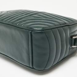 Pre Owned Prada Emerald Green Diagramme Leather Camera Crossbody Bag