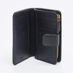 Pre Owned Prada Black Saffiano Metal Leather Lampo Wallet