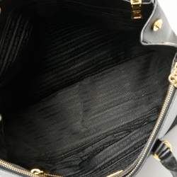 Prada Black Saffiano Leather Large Galleria Double Zip Tote