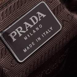 Pre Owned Prada Dark Brown Velvet Satchel