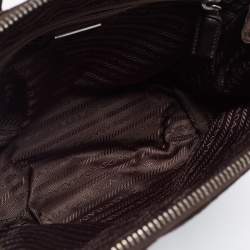 Pre Owned Prada Dark Brown Velvet Satchel