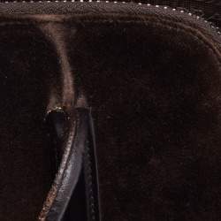 Pre Owned Prada Dark Brown Velvet Satchel