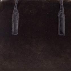 Pre Owned Prada Dark Brown Velvet Satchel