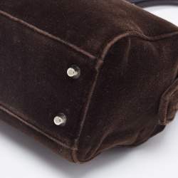 Pre Owned Prada Dark Brown Velvet Satchel