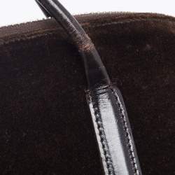 Pre Owned Prada Dark Brown Velvet Satchel