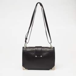 Pre Owned Prada Black Leather Cahier Flap Shoulder Bag
