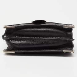 Pre Owned Prada Black Leather Cahier Flap Shoulder Bag