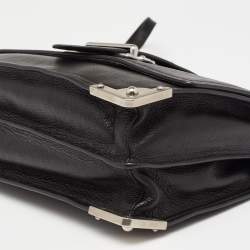 Pre Owned Prada Black Leather Cahier Flap Shoulder Bag