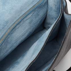 Pre Owned Prada Black Leather Cahier Flap Shoulder Bag