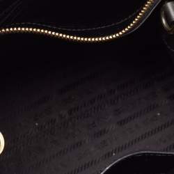 Pre Owned Prada Black Saffiano Cuir Leather Small Monochrome Tote