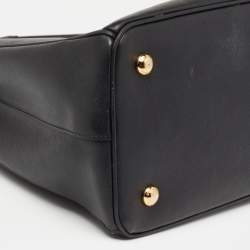 Pre Owned Prada Black Saffiano Lux Leather Small Middle Zip Tote