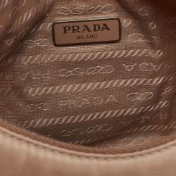 Pre Owned Prada Beige Tessuto Nylon Re-Edition 2000 Baguette Bag