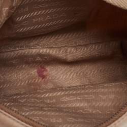 Pre Owned Prada Beige Tessuto Nylon Re-Edition 2000 Baguette Bag
