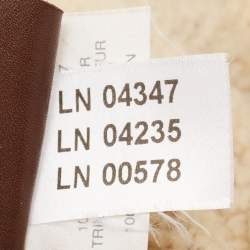 Pre Owned Prada Gold Textured Leather and Mink Fur Trim Tote