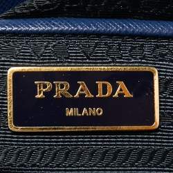Pre Owned Prada Navy Blue Saffiano Lux Leather Large Galleria Tote
