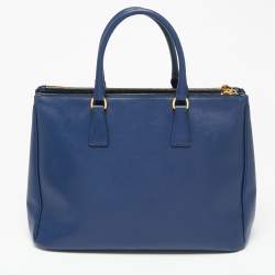 Pre Owned Prada Navy Blue Saffiano Lux Leather Large Galleria Tote