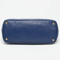Pre Owned Prada Navy Blue Saffiano Lux Leather Large Galleria Tote