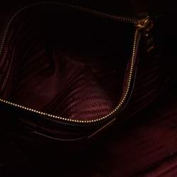 Pre Owned  Prada Dark Red Saffiano Lux Leather Executive Double Zip Tote