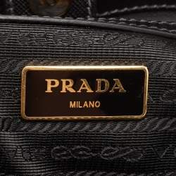 Pre Owned Prada Black Saffiano Leather Medium Galleria Double Zip Tote