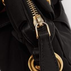 Pre Owned Prada Black Nylon Gaufre Chain Tote