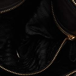 Pre Owned Prada Black Nylon Gaufre Chain Tote