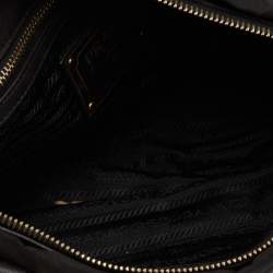 Pre Owned Prada Black Nylon Gaufre Chain Tote