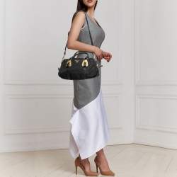 Pre Owned Prada Black Nylon Gaufre Chain Tote